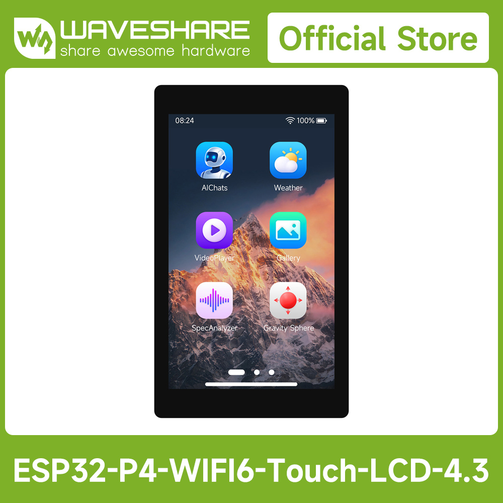 Esp32 P4 - Waveshare ESP32-P4-WIFI6 4,3-inch ontwikkelbord, resolutie 480