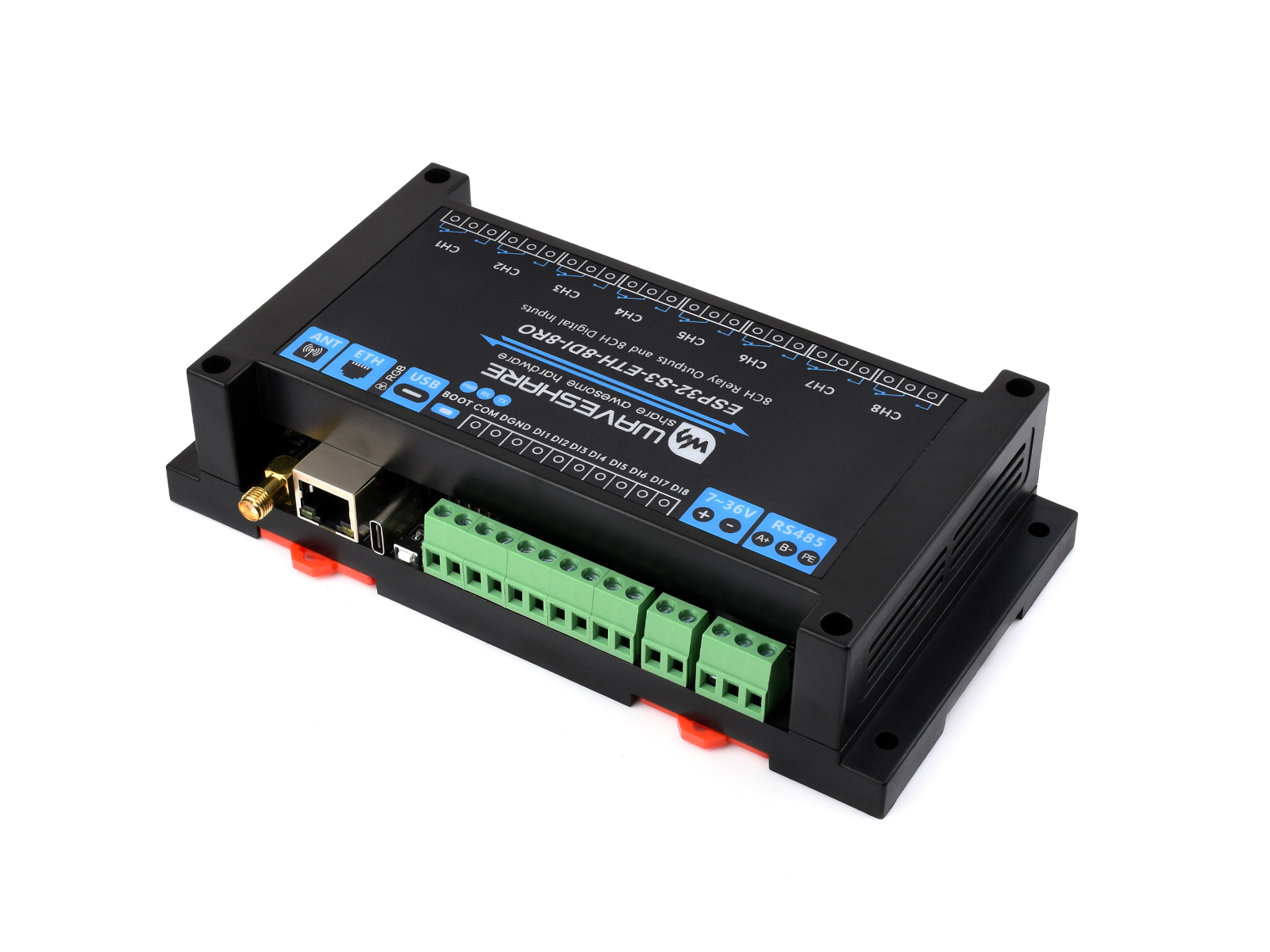 Waveshare industriële 8-kanaal - Esp32 S3 recensie en prijs